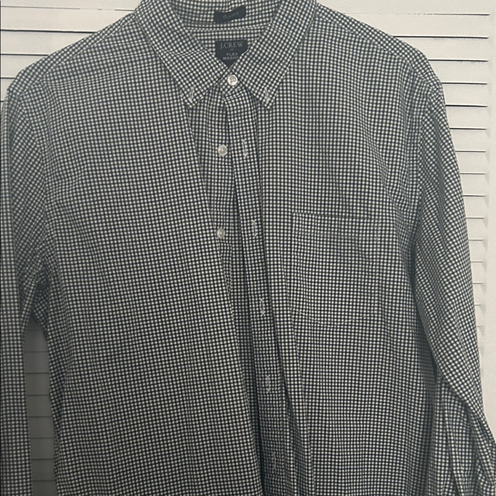 J. Crew Black and White Gingham Shirt